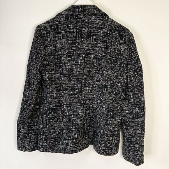 CLEARANCE - Zenobia Black and White Cross Hatch Pattern Wool Blend Blazer - Picture 2 of 6